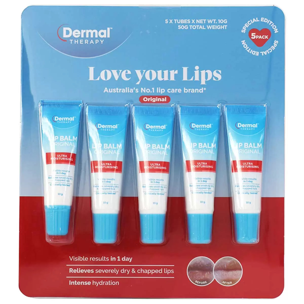 Dermal therapy lip balm original 5x10g