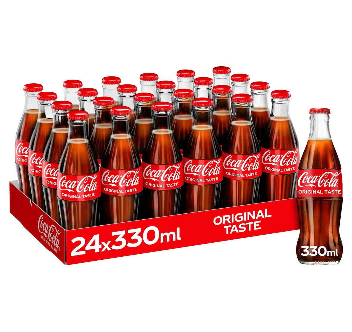 Coca cola classic glass bottles 24 x 330ml