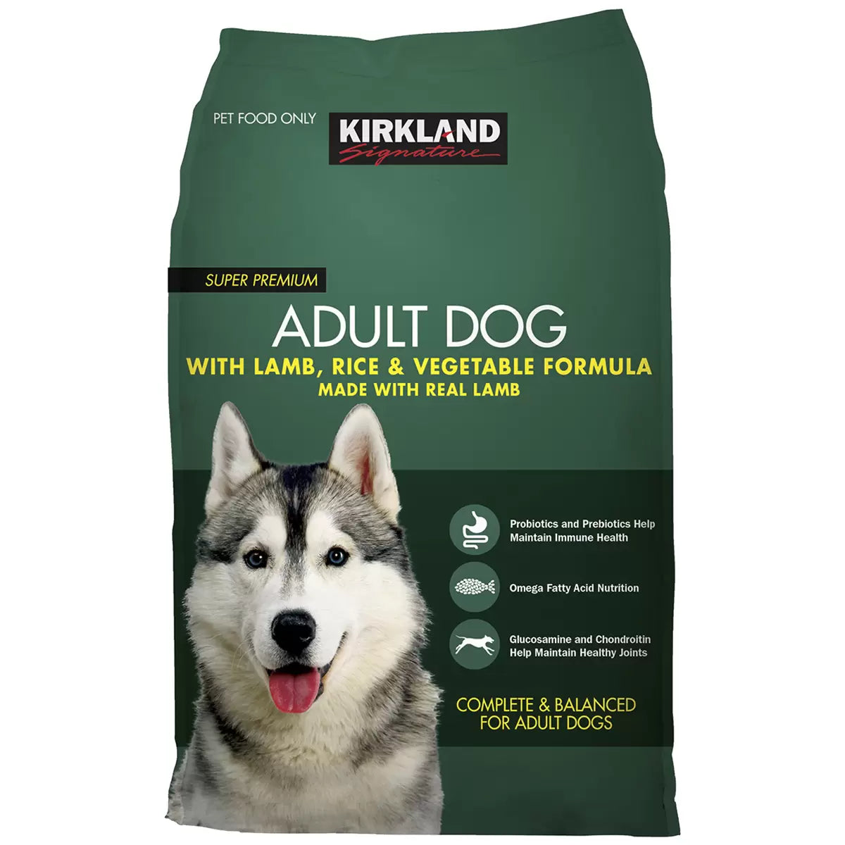 Kirkland signature dog food lamb, rice & veg 18kg