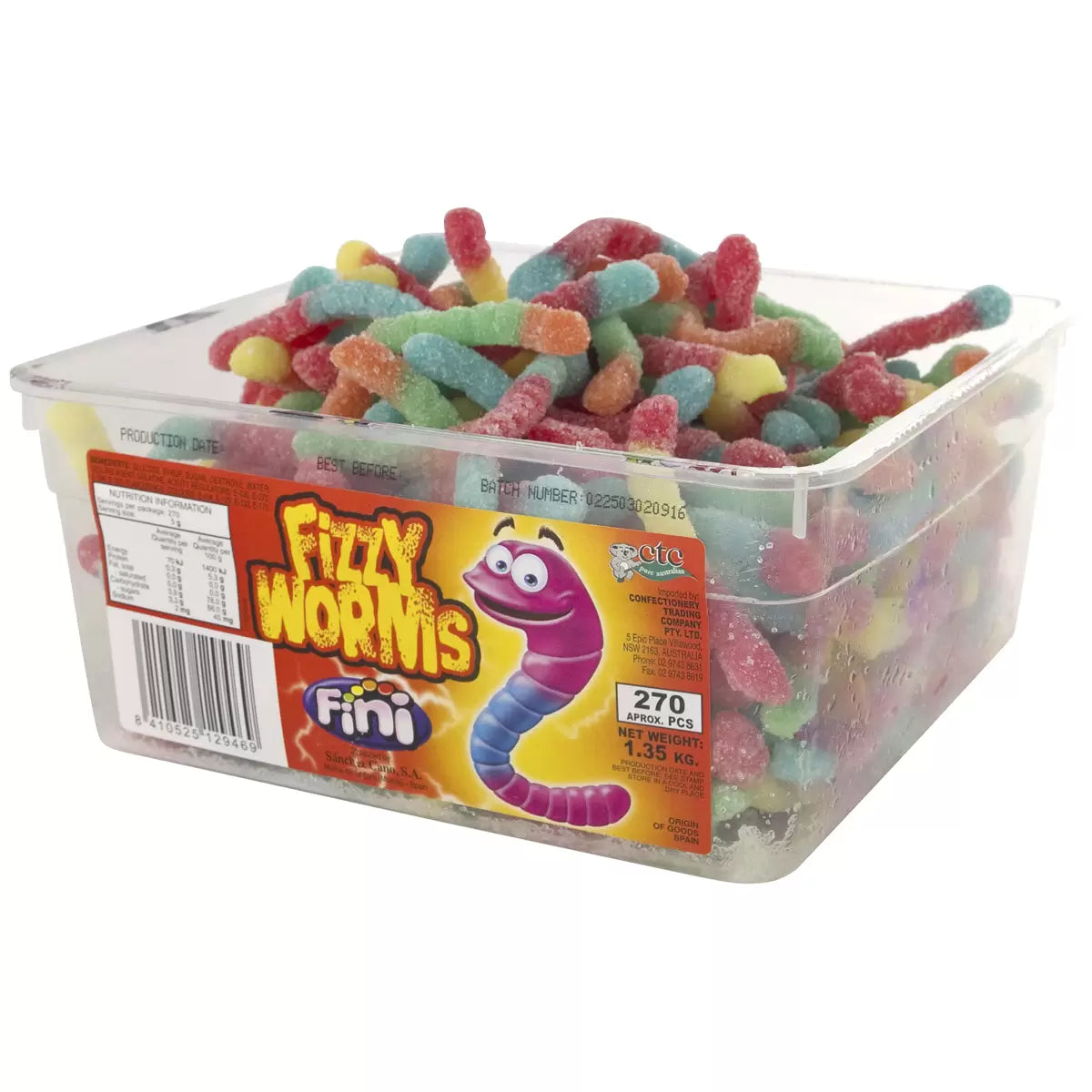 Fini Fizzy worms 1.35kg