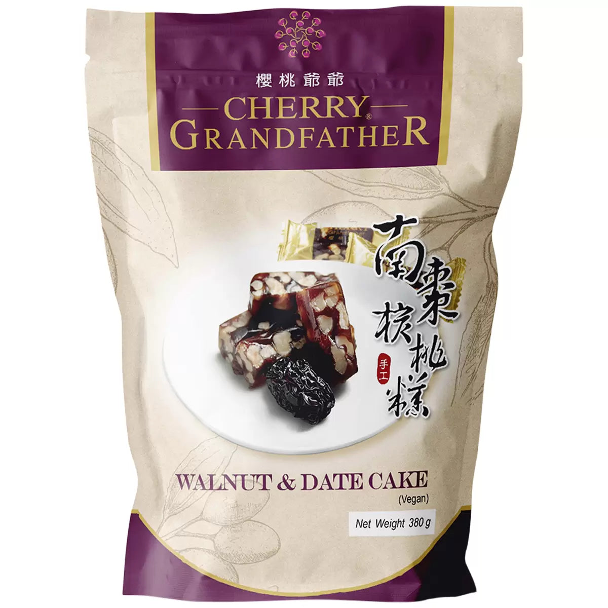 Cherry grandfather walnut & date cake 380g