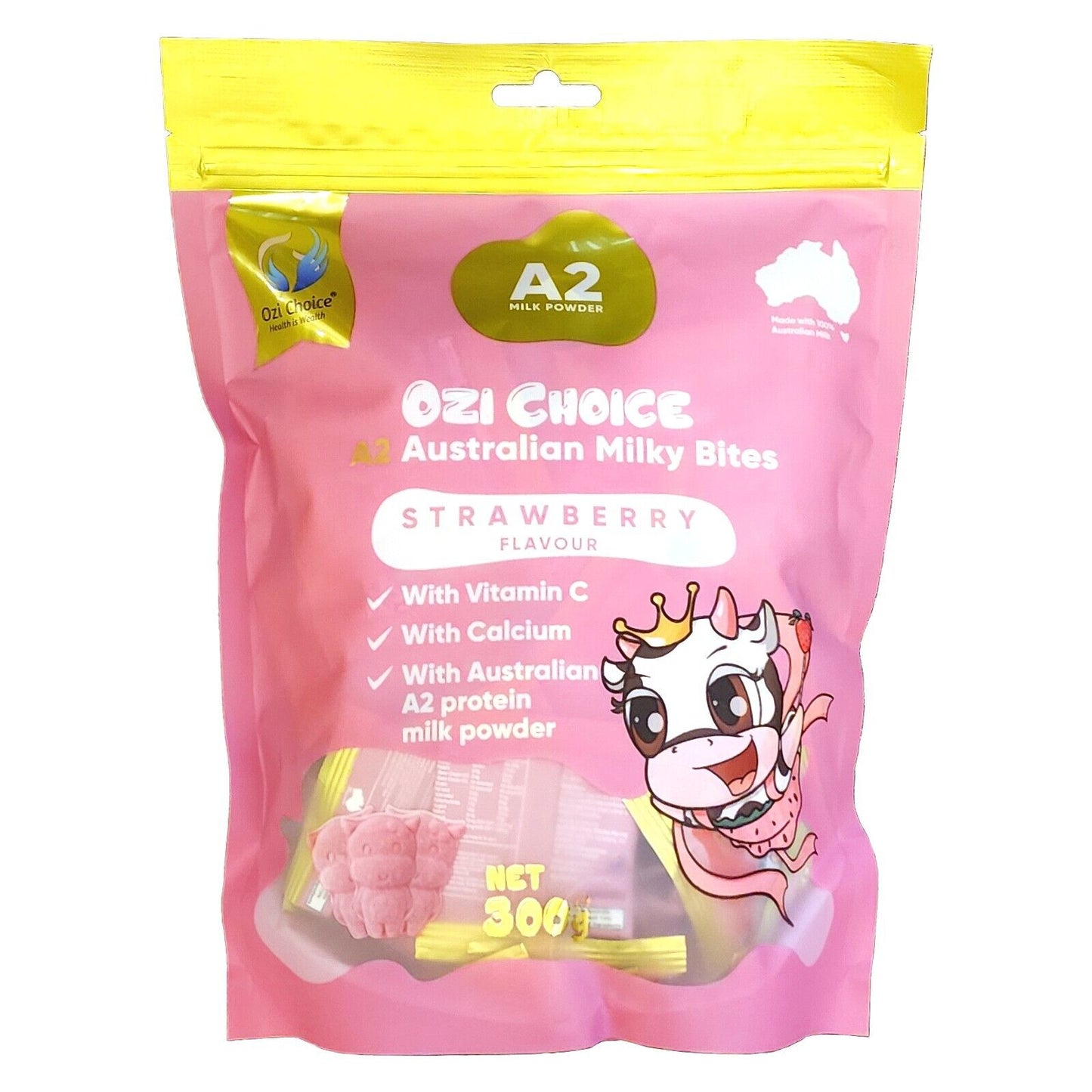 Ozi choice A2 milky bites strawberry 300g