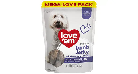 Love'em grain free lamb jerky 1kg