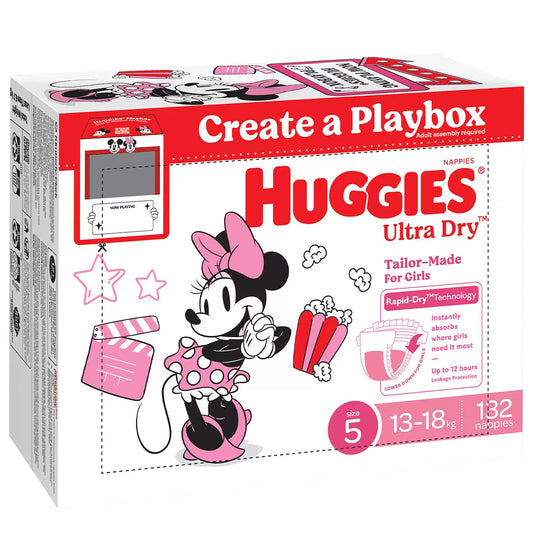 Huggies nappies size 5 girl 132ct