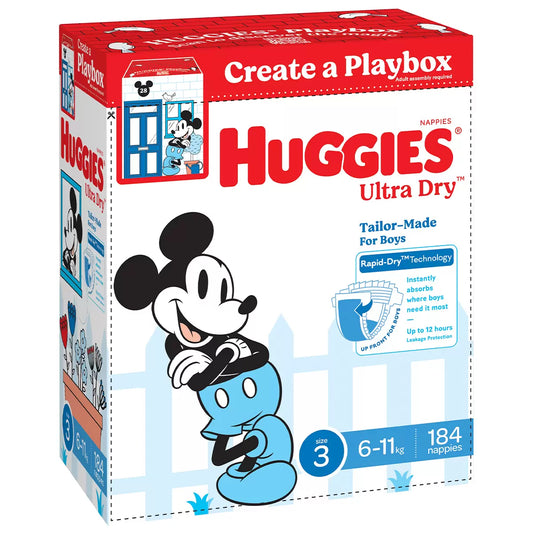Huggies nappies size 3 boy 184ct