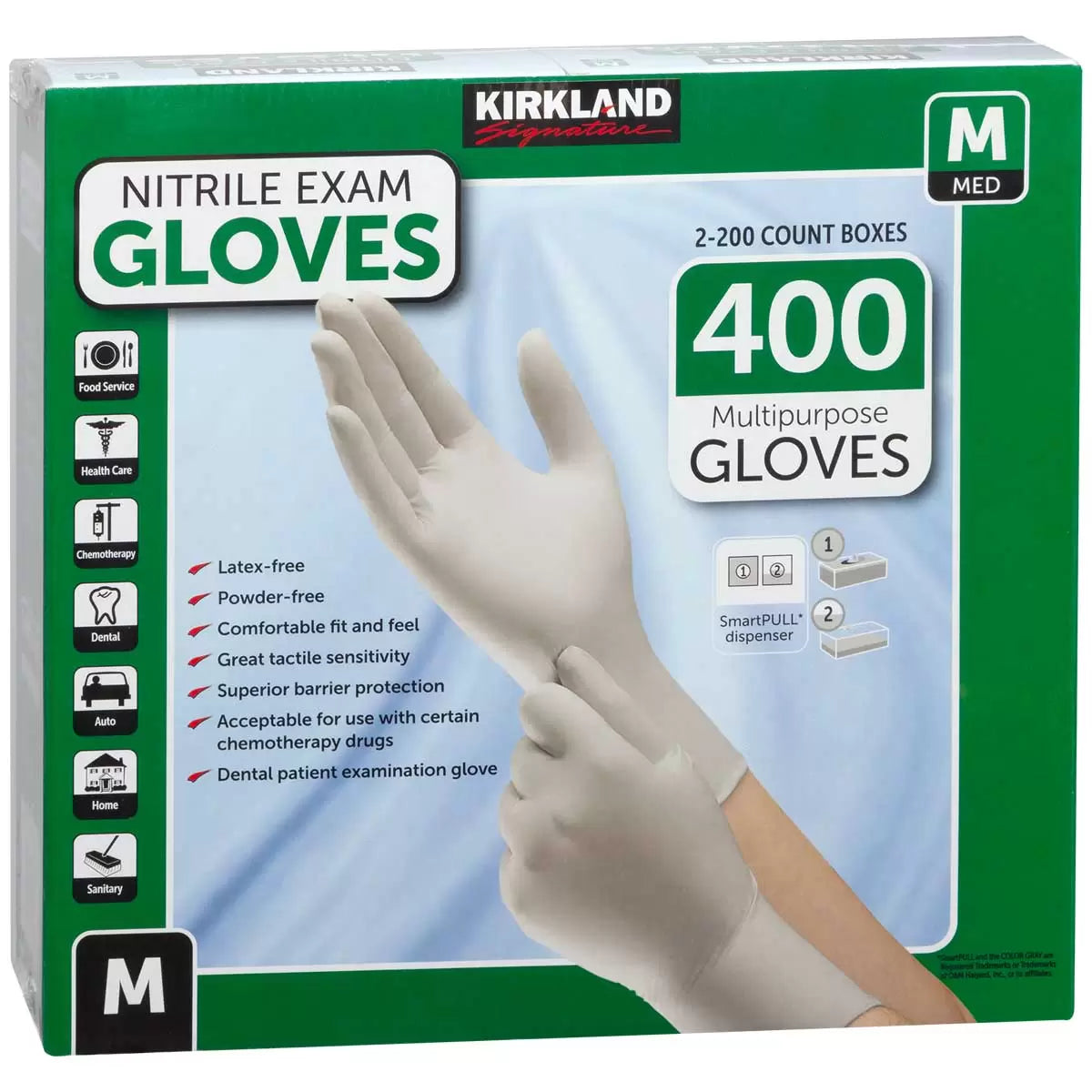 Kirkland signature nitrile exam gloves med 2x200ct