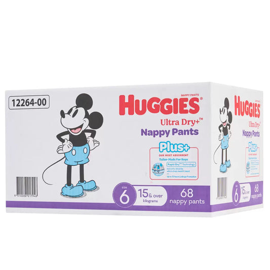 Huggies nappy pants+ size 6 boy 68ct