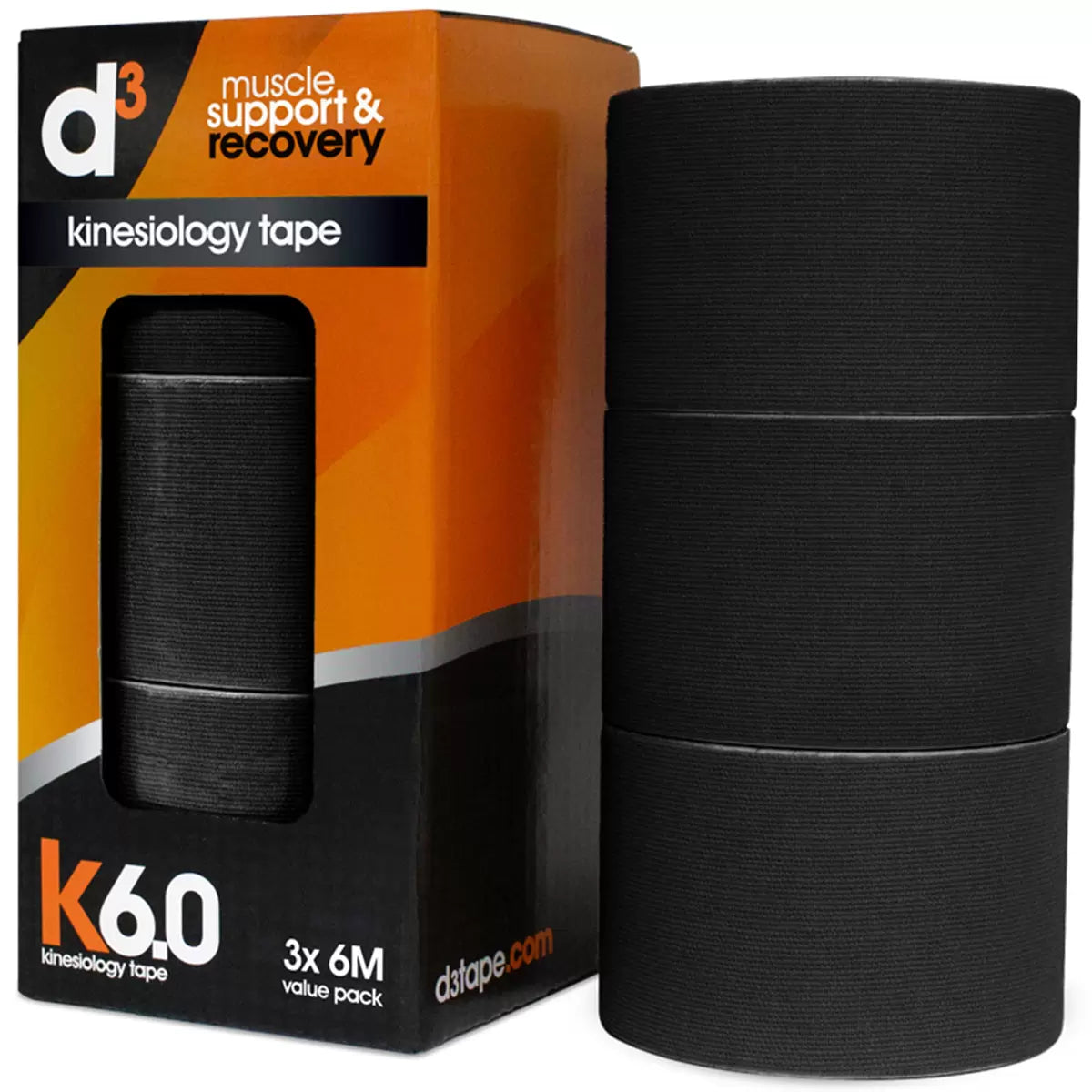 D3 K6.0 Kinesiology tape 50mmx6m x3 rolls
