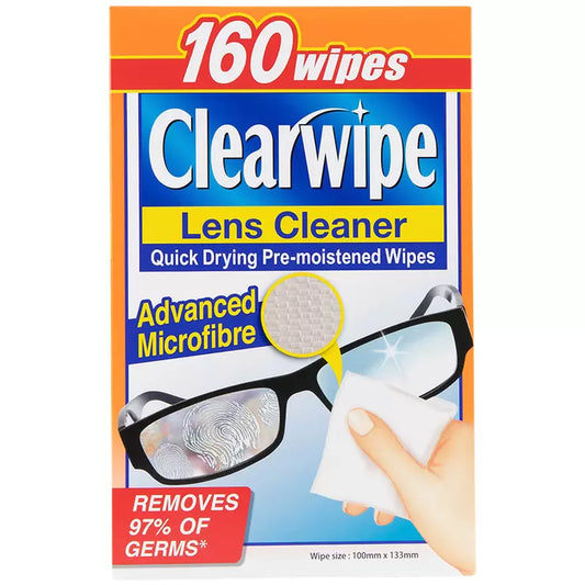 Clearwipe lens cleaner wipes 160ct