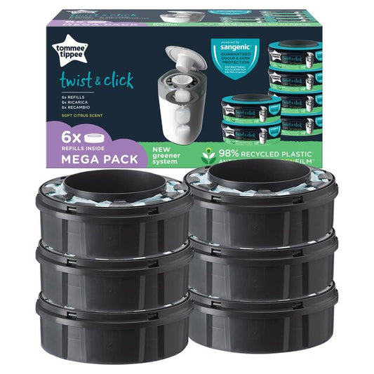 Tommee tippee twist & click nappy disposal refill 6pk