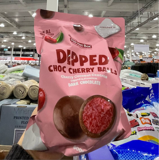 Harvest box dipped choc cherry ball 600g