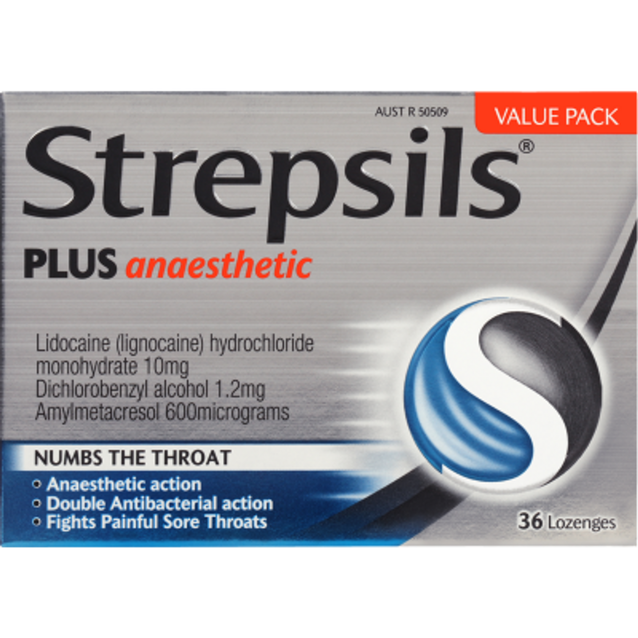 Strepsils plus anesthetic 36pk lozenges
