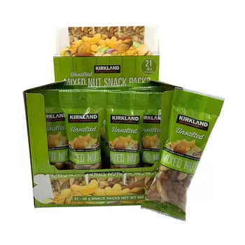 Kirkland signature unsalted mixed nuts 21 x 45g