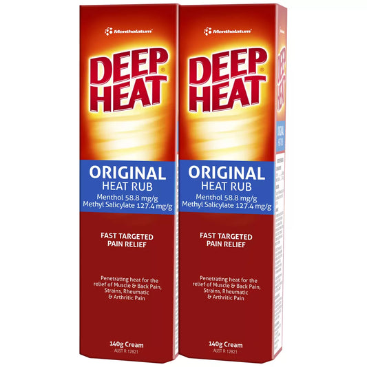 Deep heat original heat rub 2x 140g