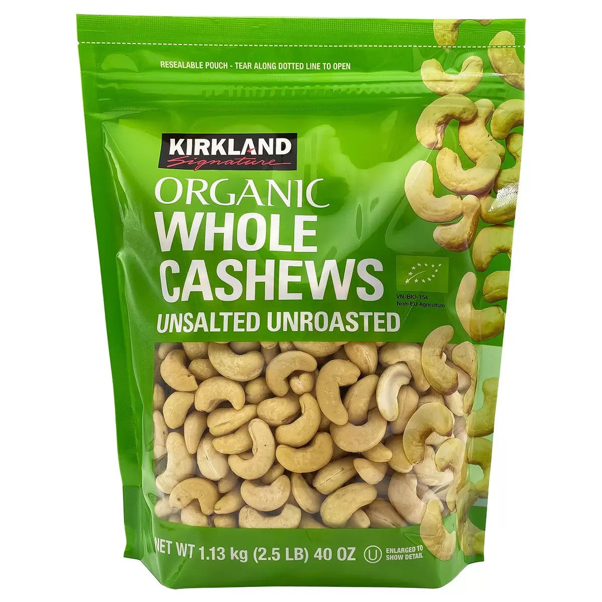Kirkland signature organic cashews 1.13kg