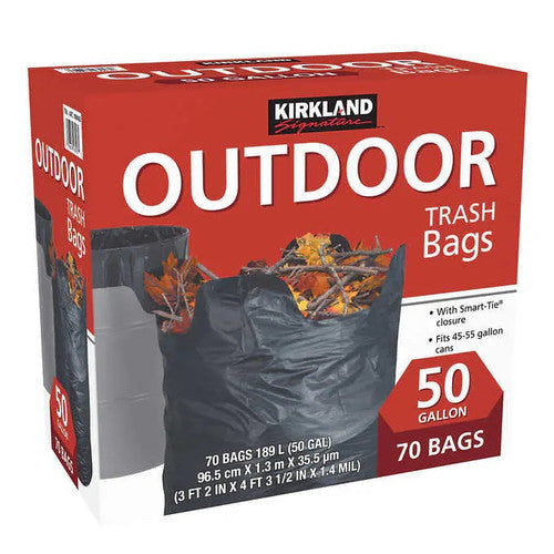 Kirkland Signature outdoor trash bag 70CT/189L bin fit