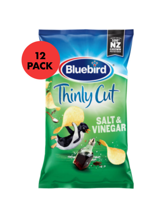 Bluebird thinly cut Salt & vinegar 12 x 140g