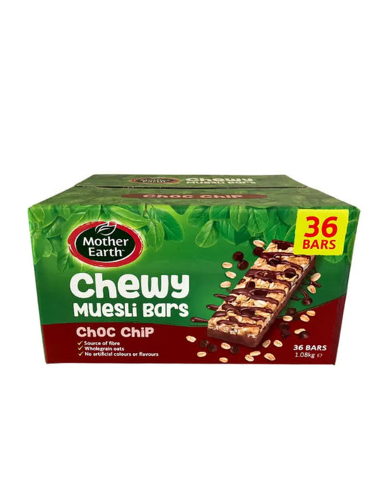 Mother earth chewy choc chip multipack 36x30g