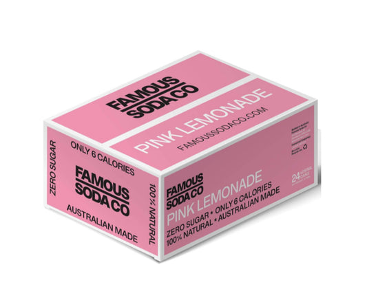 Famous soda sugar free pink lemonade 24 x 250ml