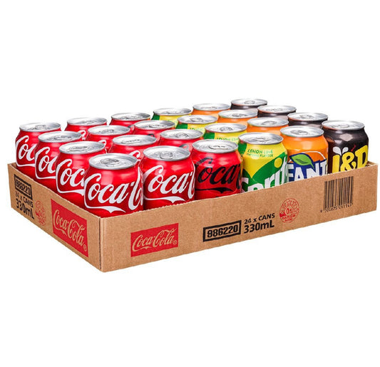 Coca cola mixed pack coke/sprite/fanta/L&P 24 x 330ml