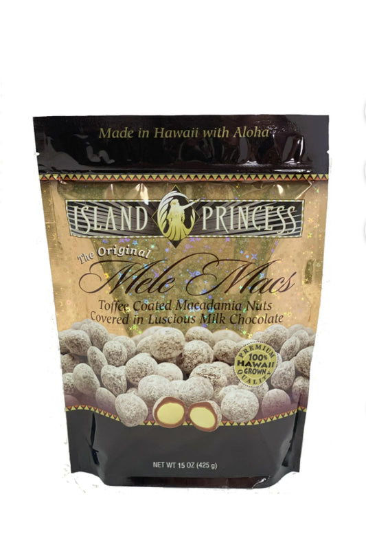 Island princess mele macs Milk chocolate toffee macadamia nuts 425g