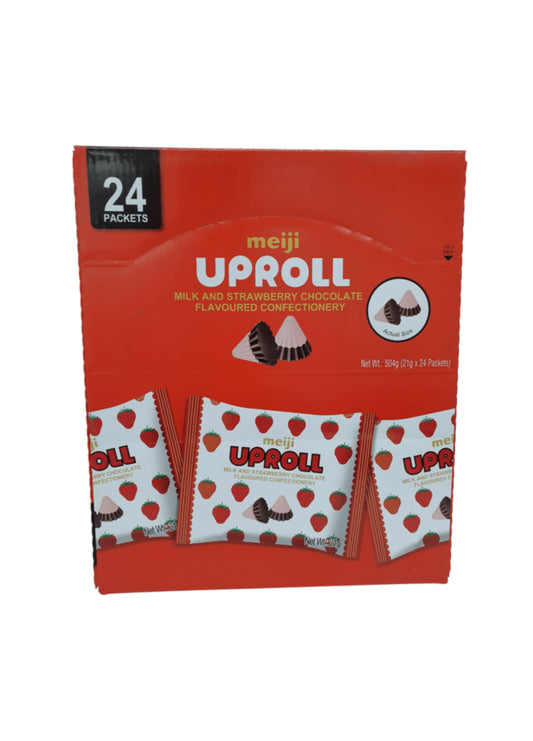 Meiji uproll straw & choc jumbo 24 x 21g