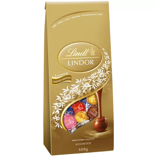 Lindt lindor assorted gold bag 606g