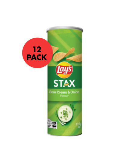 Lays stax Sour cream & chives 12 x 105g