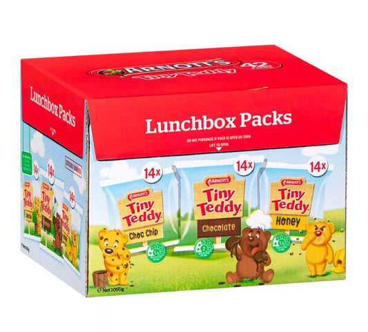 arnotts tiny teddy variety pack 42 x 25g