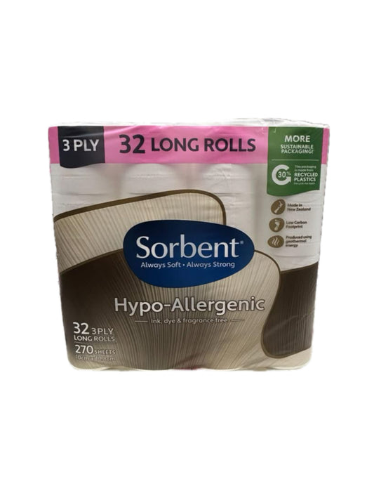 Sorbent 3 ply bath tissue 32pk