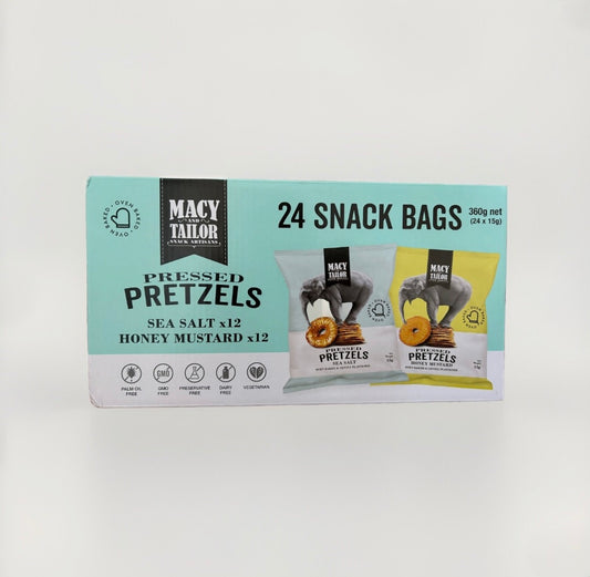 Macy & taylor pretzels sea salt & honey mustard 24 x 15g