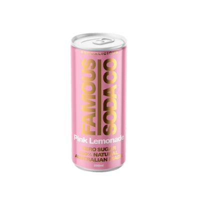 Famous soda sugar free pink lemonade 24 x 250ml