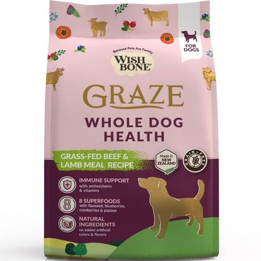 Wishbone graze beef & lamb dog food 9.1kg