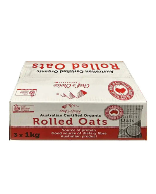Chefs choice organic rolled oats 3 x 1kg