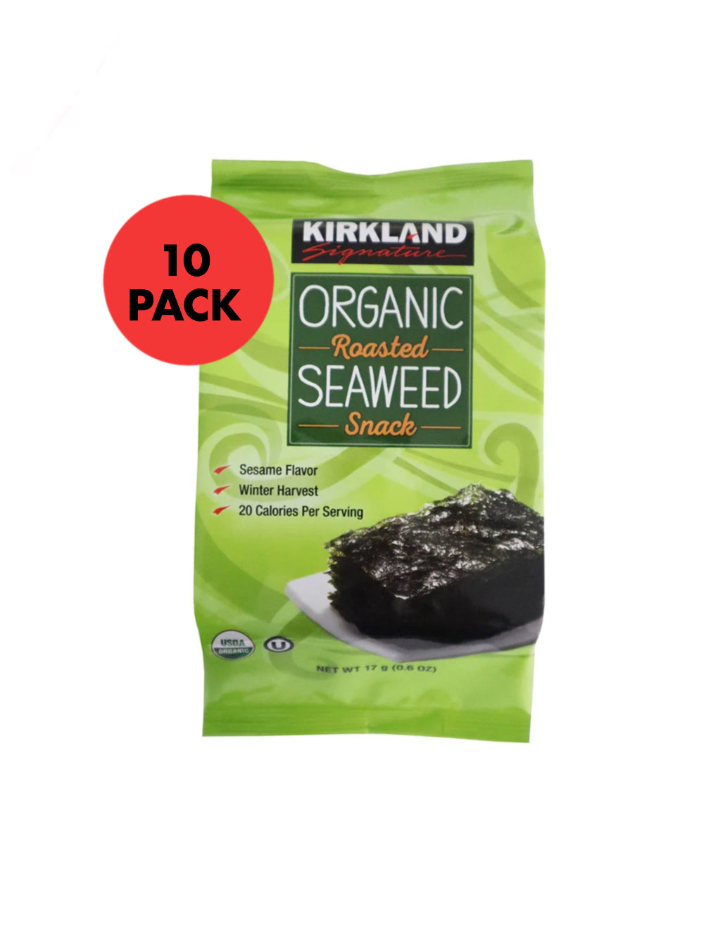 Kirkland signature organic roasted seaweed 10x17g
