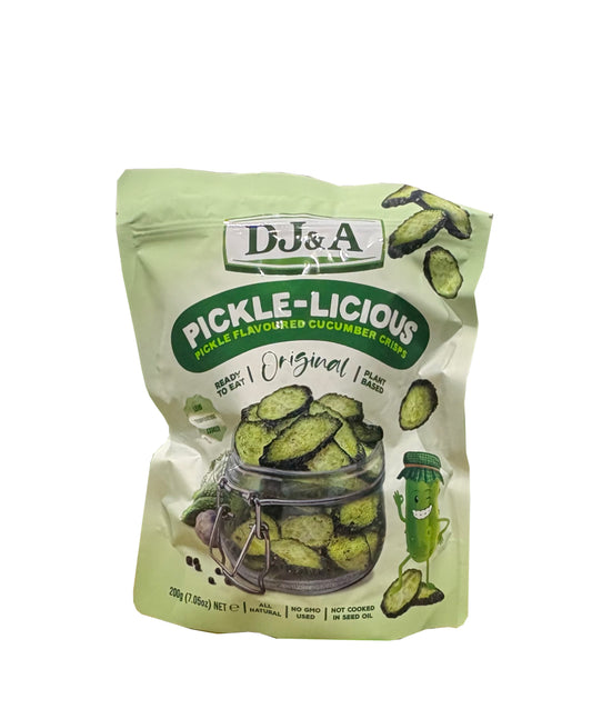 DJ&A Pickle-licious pickle flavoured cucumber chips 200g