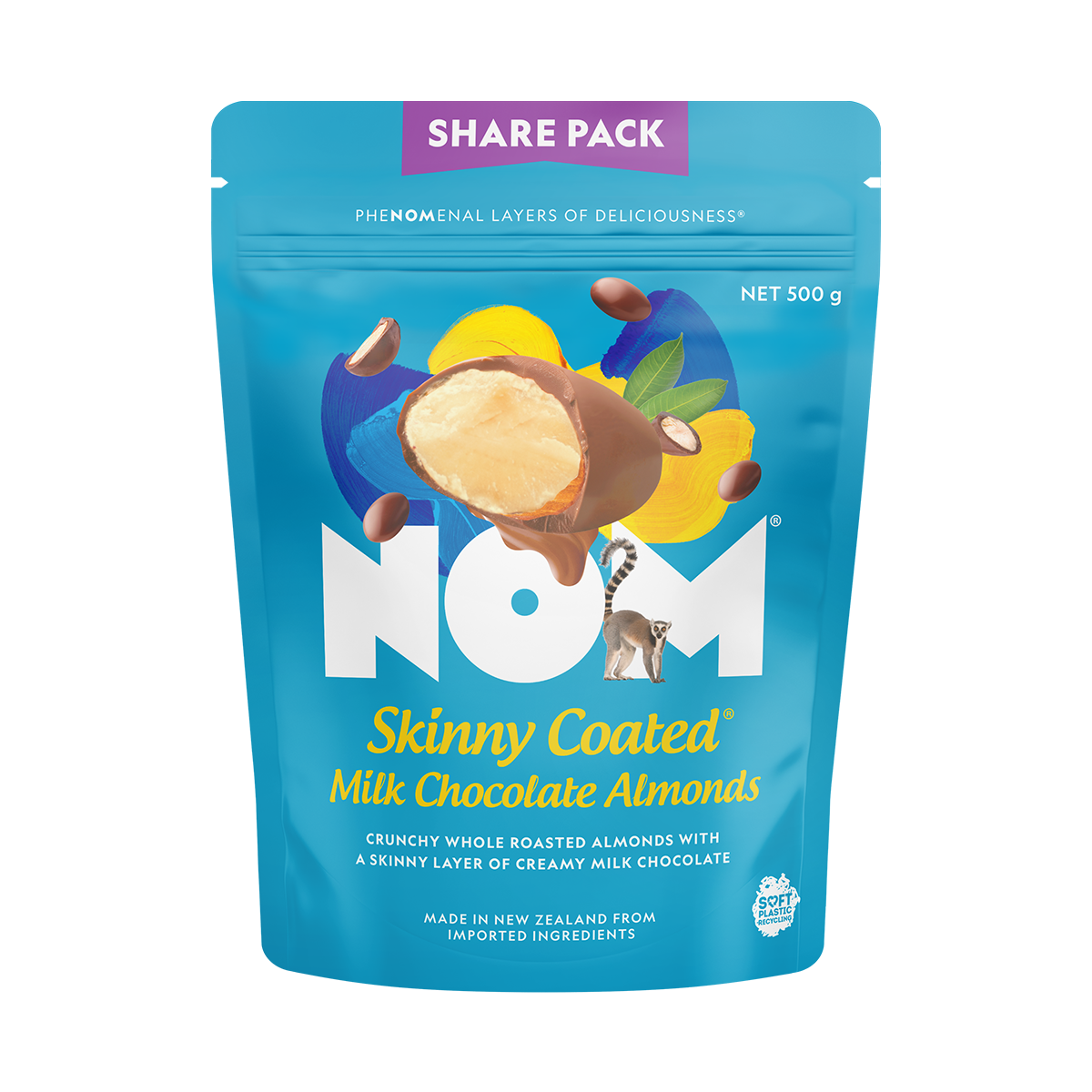 Nom milk choc coated almonds 500g