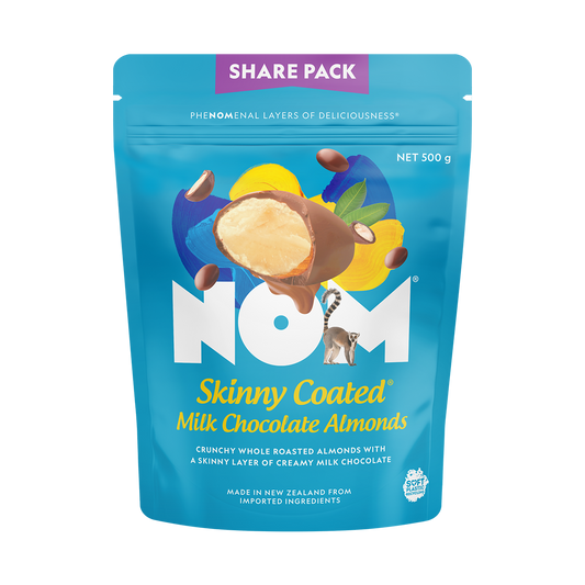 Nom milk choc coated almonds 500g