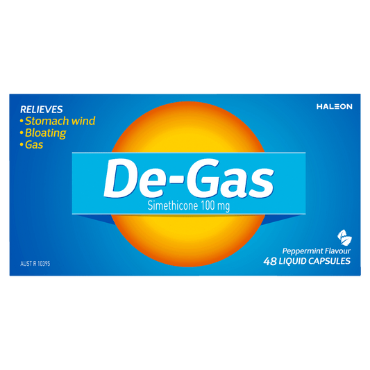 De-gas peppermint flavour 48 liquid capsules