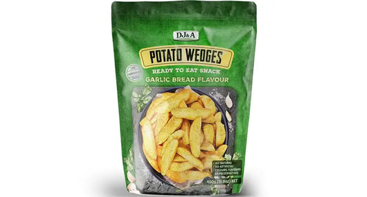 DJ&A potato garlic wedges 450g