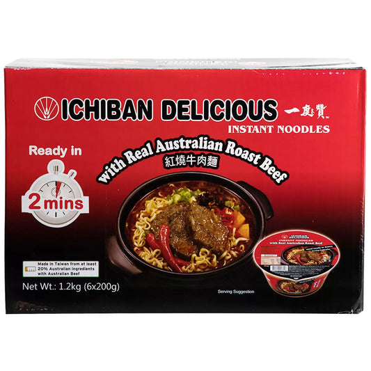 Ichiban noodles with roast beef 6 x 200g