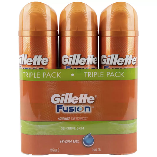 Gillete fusion proglide sensitive shave gel 3 x 195g