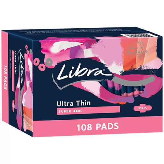 Libra ultra thin super pads with wings 108pk