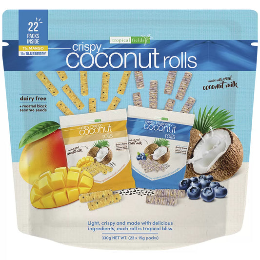 Tropical fields coconut rolls multi pack 22 x 15g