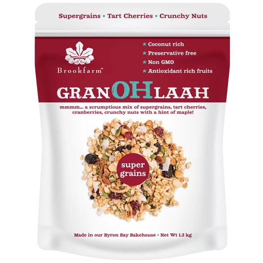Brookfarms supergrains granohlaah / cranberries & tart cherries 1.3kg