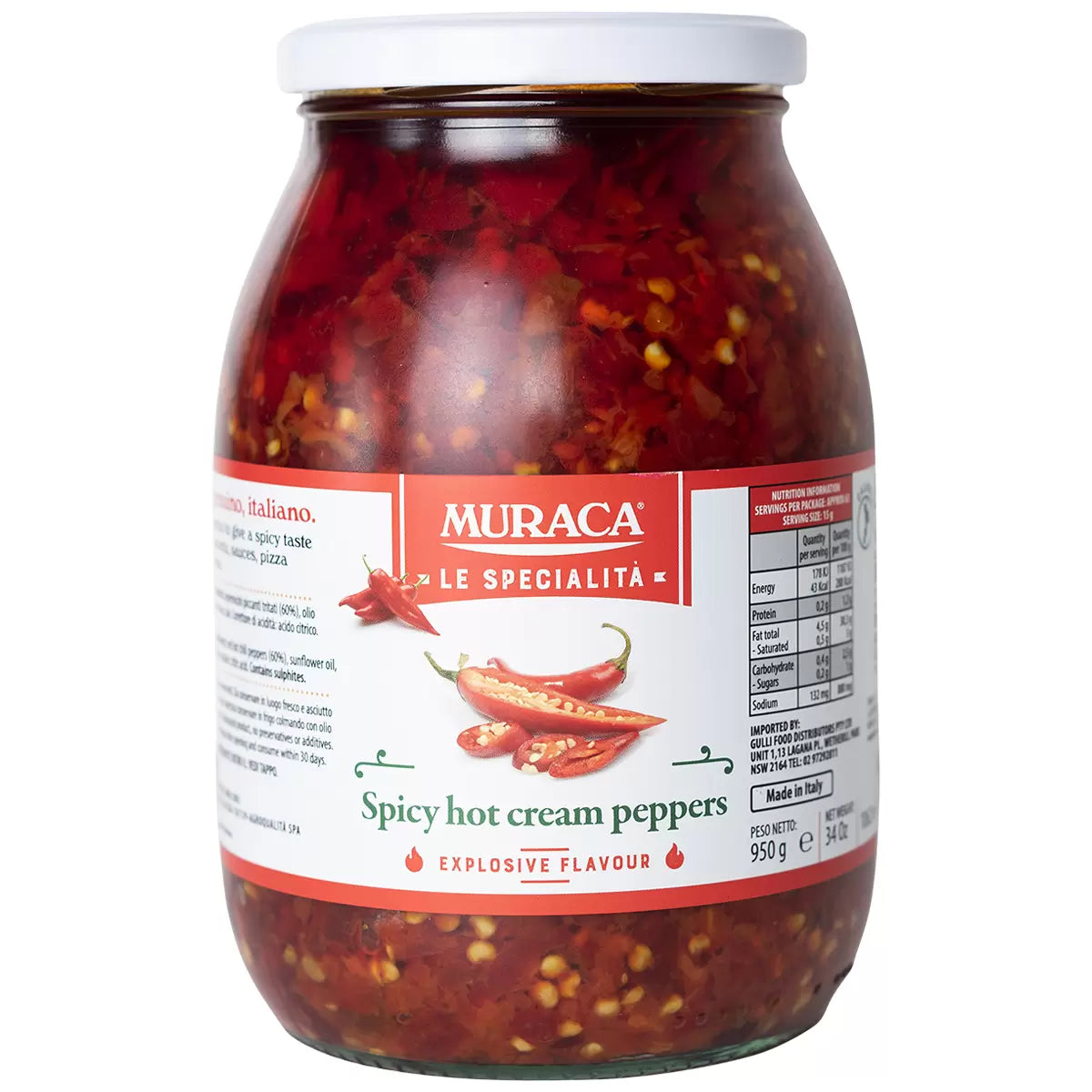 Muraca spicy hot cream peppers 950g