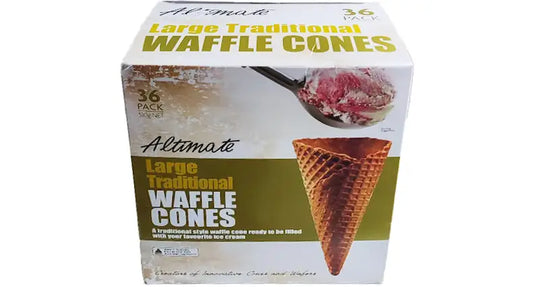 Altimate large traditional waffle cones 36pk