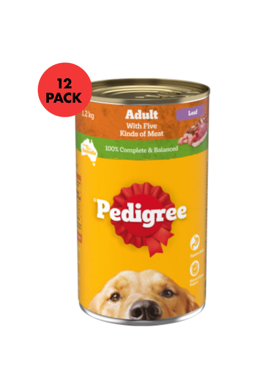 Pedigree dog food 5 meats 12 x 1.2kg