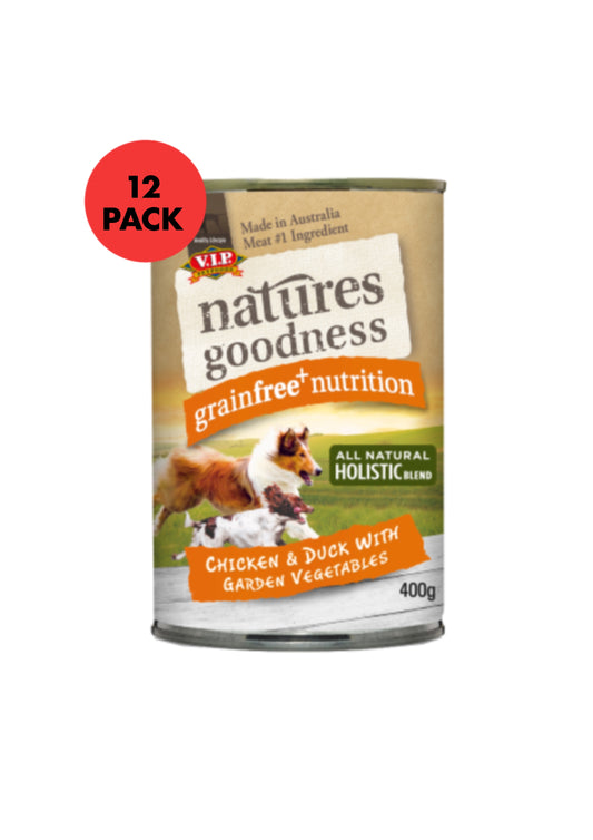 Natures goodness chicken & duck with veg 12 x 400g