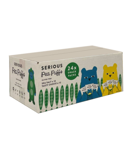 Serious pea puffs  Sea salt & Tasty cheese  24 x 15g